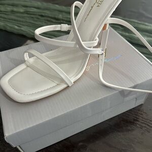Elegant White Strappy Heels